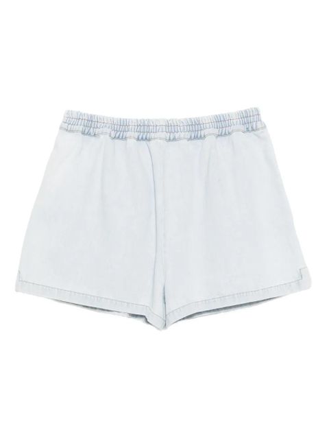 Off-White logo-print denim shorts - Blue