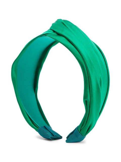Jennifer Behr Twist satin headband - Green - zdjęcie produktu nr 1