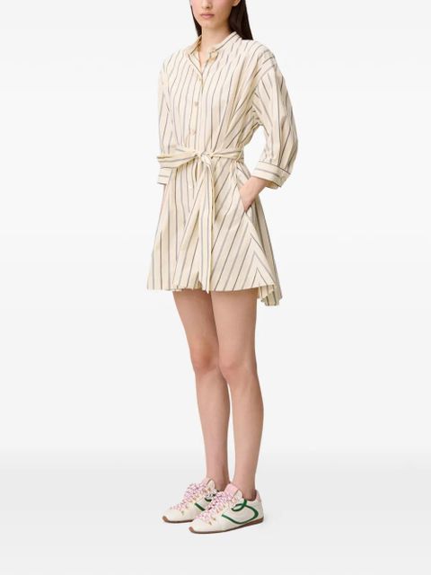 Claudie Pierlot striped-pattern belted mini dress - Neutrals