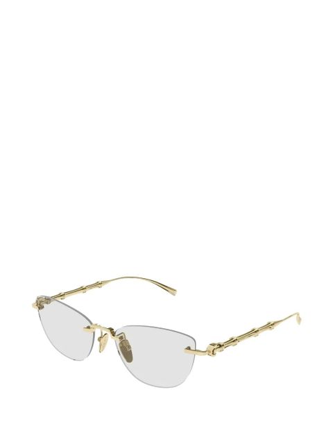 Gucci Eyewear rimless cat-eye sunglasses - Gold - zdjęcie produktu nr 2