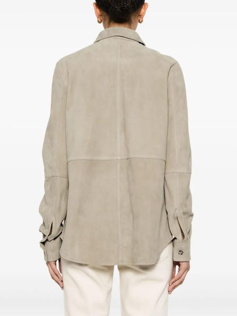 TOTEME suede shirt - Neutrals