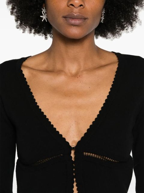 Blumarine scalloped V-neck cardigan - Black