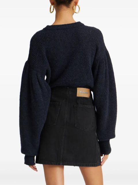 ROTATE BIRGER CHRISTENSEN cuffed-sleeve crewneck sweater - Blue