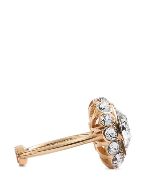 Valentino Garavani Vlogo Signature ring in metal, enamel and crystals - Gold