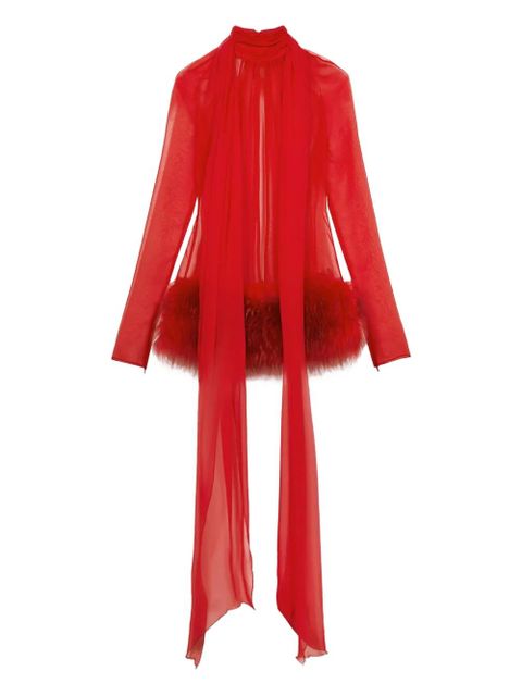 Blumarine high-neck long-sleeves mini dress - Red - zdjęcie produktu nr 1