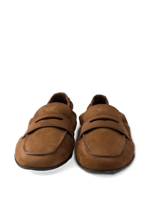 Prada leather loafers - Brown