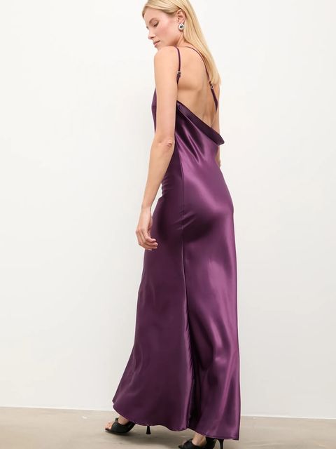 Answear.LAB sukienka kolor fioletowy maxi rozkloszowana - zdjęcie produktu nr 2