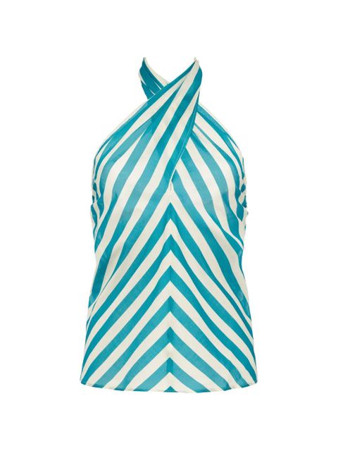 ERES striped-pattern halterneck top - Blue - zdjęcie produktu nr 1
