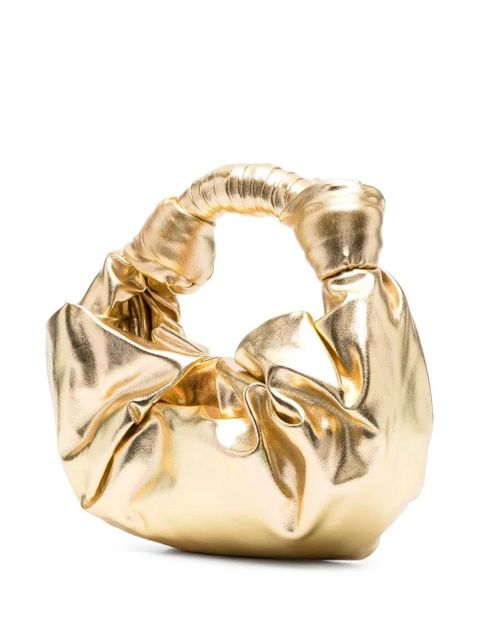 Simon Miller ruched logo-plaque shoulder bag - Gold