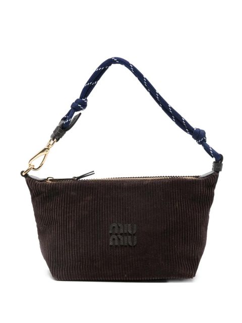 Miu Miu corduroy logo shoulder bag - Brown - zdjęcie produktu nr 1