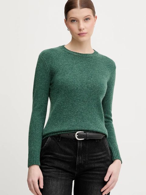 United Colors of Benetton sweter wełniany damski kolor zielony lekki - zdjęcie produktu nr 1