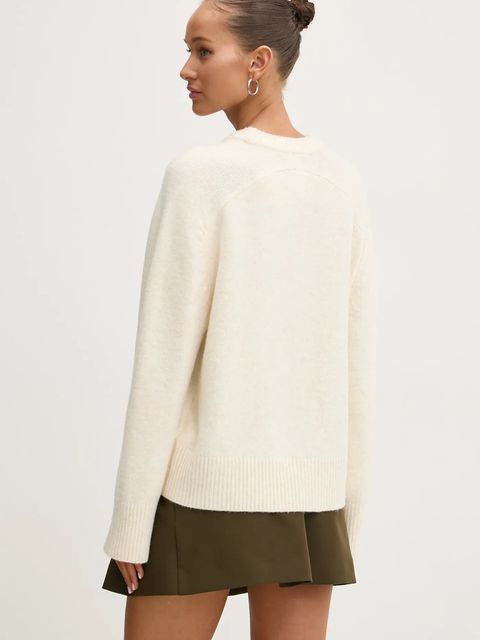 Abercrombie & Fitch sweter z domieszką wełny damski kolor beżowy KI150-4364