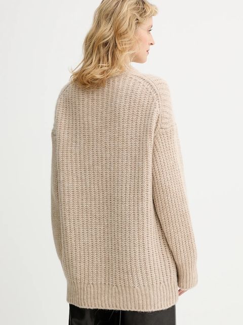 Filippa K sweter z dodatkiem wełny damski kolor brązowy ciepły 31971