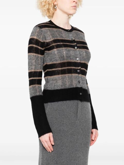 Guest In Residence striped knit cardigan - Black