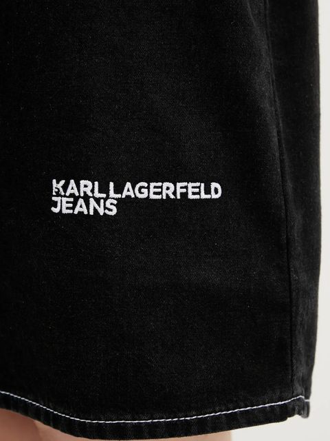 Karl Lagerfeld Jeans sukienka jeansowa kolor czarny midi prosta A3W13015