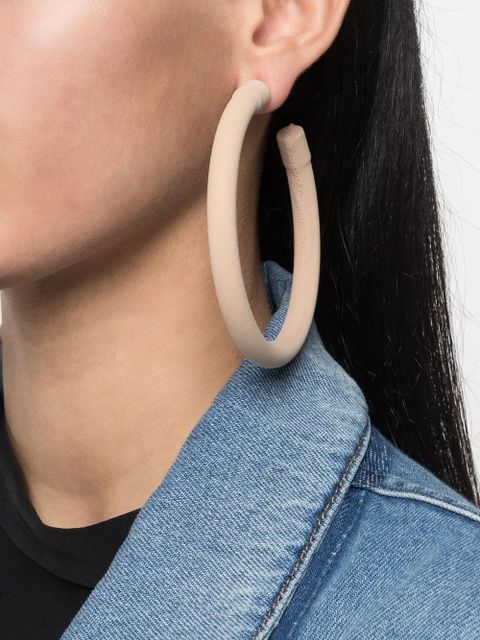 MM6 Maison Margiela large open hoop earrings - Neutrals - zdjęcie produktu nr 2