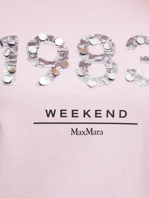 Weekend Max Mara t-shirt bawełniany damski kolor różowy 2515971041600