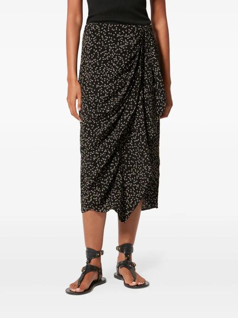 MARANT ÉTOILE Zaine draped midi skirt - Black
