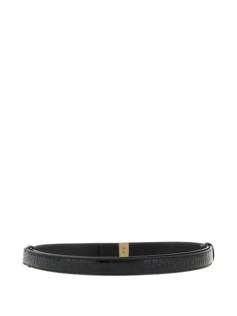TOM FORD croc-print metal buckle belt - Black