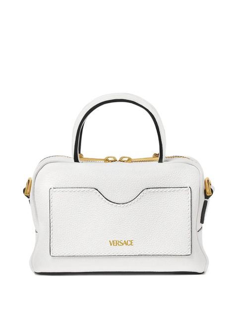 Versace La Medusa leather mini tote bag - White