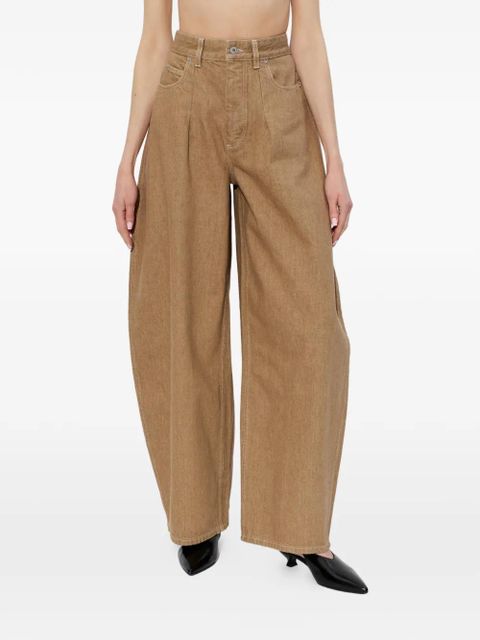 Jacquemus pleat-detail wide-leg denim jeans - Brown - zdjęcie produktu nr 2