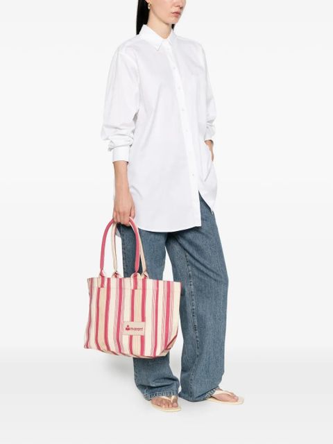 ISABEL MARANT Yenky striped logo patch tote bag - Pink - zdjęcie produktu nr 2
