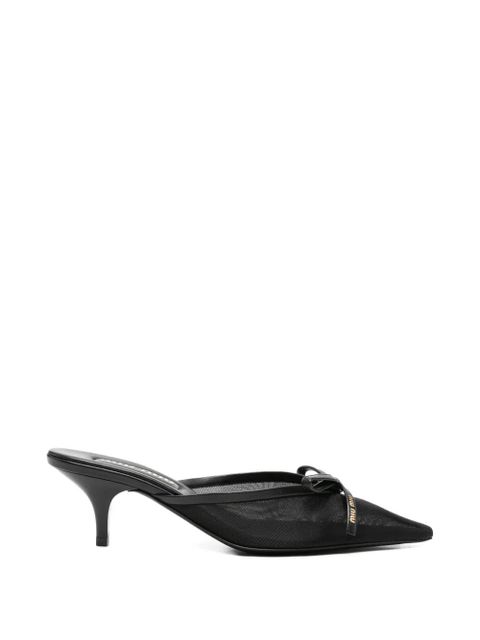 Miu Miu bow-detail pointed-toe mules - Black - zdjęcie produktu nr 1