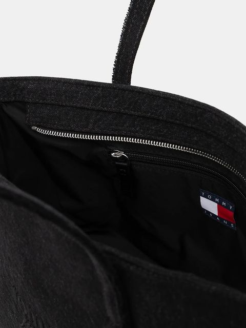 Tommy Jeans torebka bawełniana kolor czarny AW0AW18268