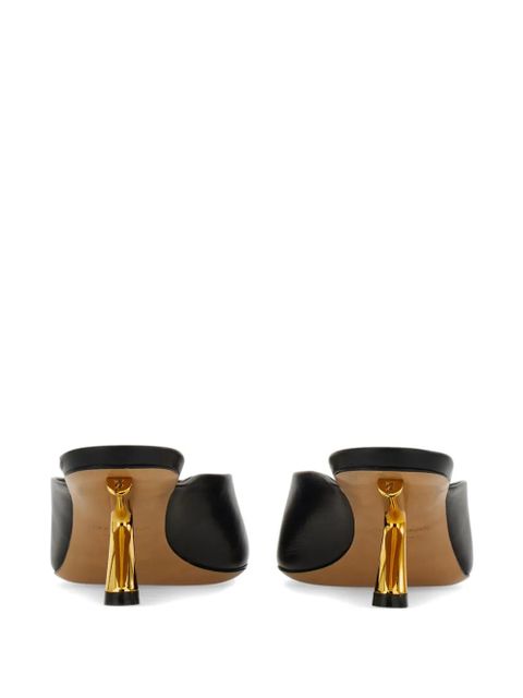 Ferragamo sculptural heel slides - Black