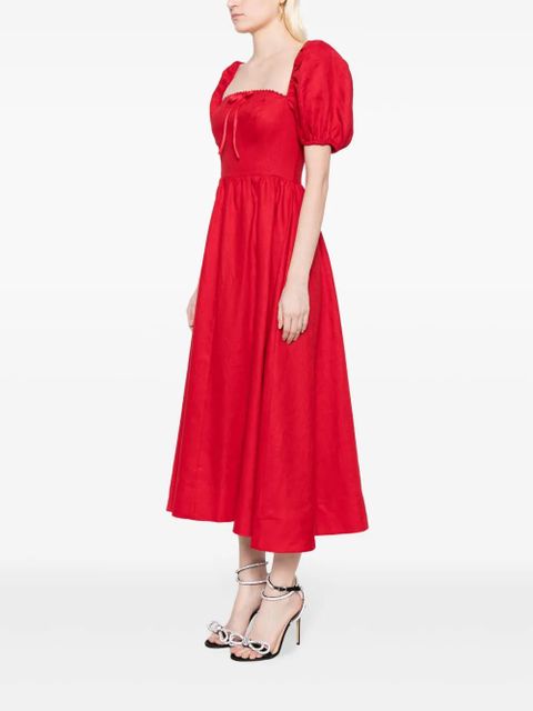 Reformation Marella linen dress - Red - zdjęcie produktu nr 2