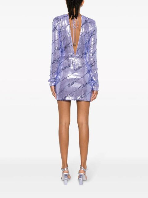 ROTATE BIRGER CHRISTENSEN logo-embellished sequin minidress - Purple