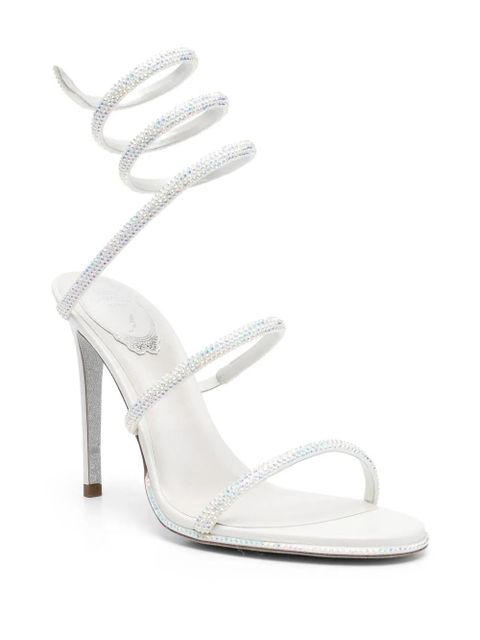 René Caovilla crystal-embellished leather sandals - Neutrals - zdjęcie produktu nr 2