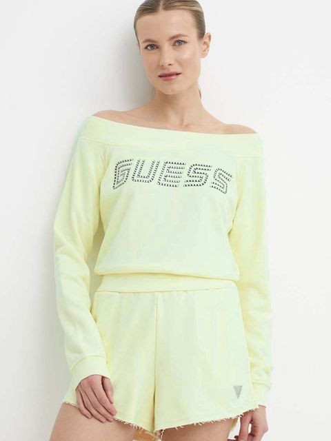 Guess bluza SKYLAR damska kolor żółty gładka V4GQ08 K8802 - zdjęcie produktu nr 1