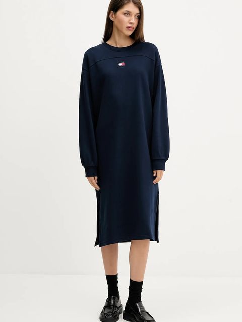 Tommy Jeans sukienka bawełniana kolor granatowy mini oversize DW0DW21484 - zdjęcie produktu nr 1
