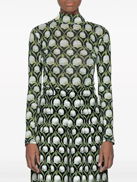 Agua By Agua Bendita Cayena Perla floral-print bodysuit - Black