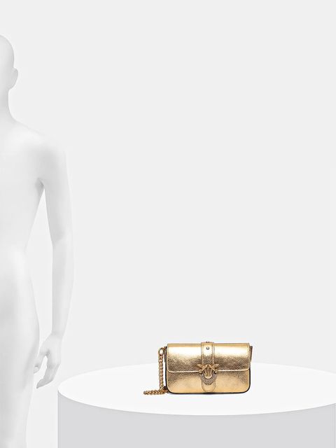 Pinko torebka skórzana kolor złoty 105353 A2WD