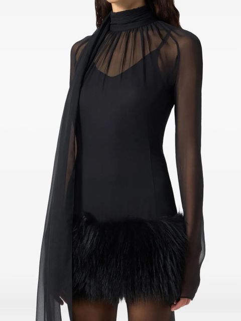 Blumarine sheer-overlay mini dress - Black