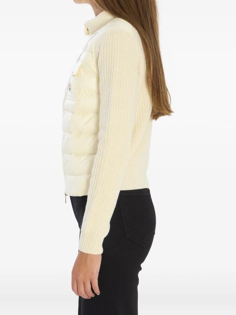 Moncler padded-front chest-pocket cardigan - White