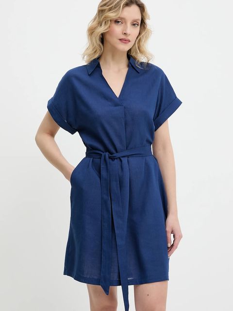 Answear.LAB sukienka z kaszmirem kolor granatowy mini rozkloszowana - zdjęcie produktu nr 1