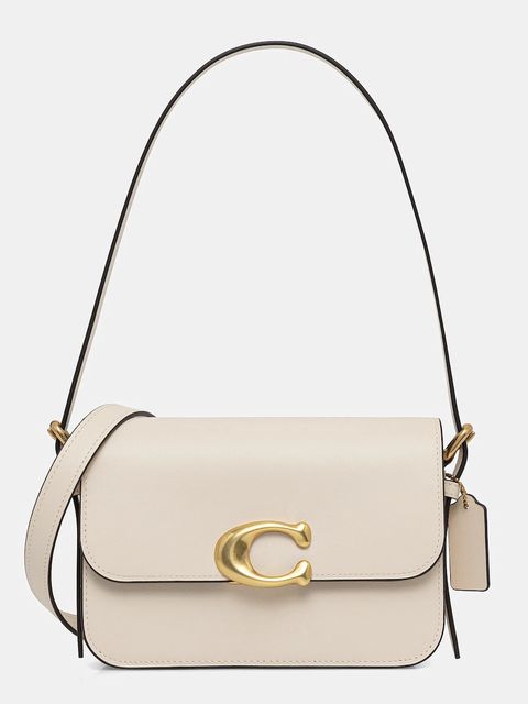 Coach torebka skórzana kolor beżowy CAM17 - zdjęcie produktu nr 1