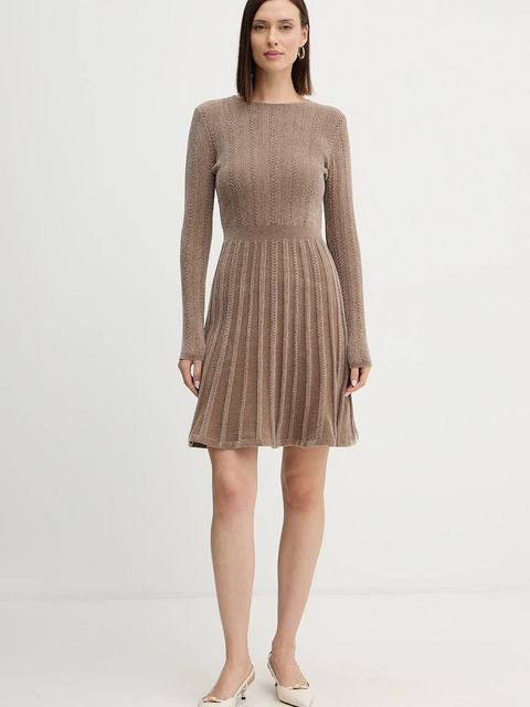 Guess sukienka MORGAN kolor beżowy mini rozkloszowana W5BK79 Z3902