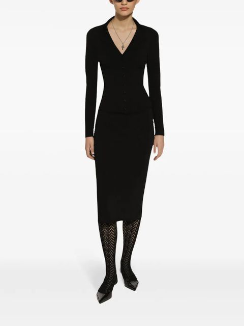 Dolce & Gabbana DG logo button-up jacket - Black