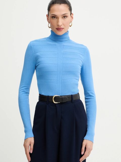 Morgan sweter MENTOS.M damski kolor niebieski z golfem MENTOS.M - zdjęcie produktu nr 1