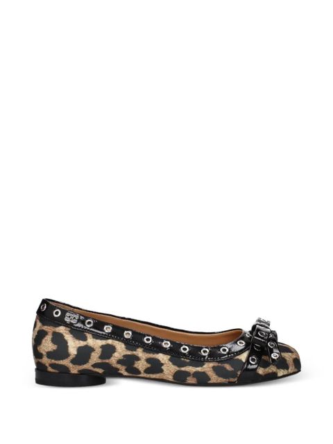 GANNI leopard-print ballet flats - Neutrals - zdjęcie produktu nr 1