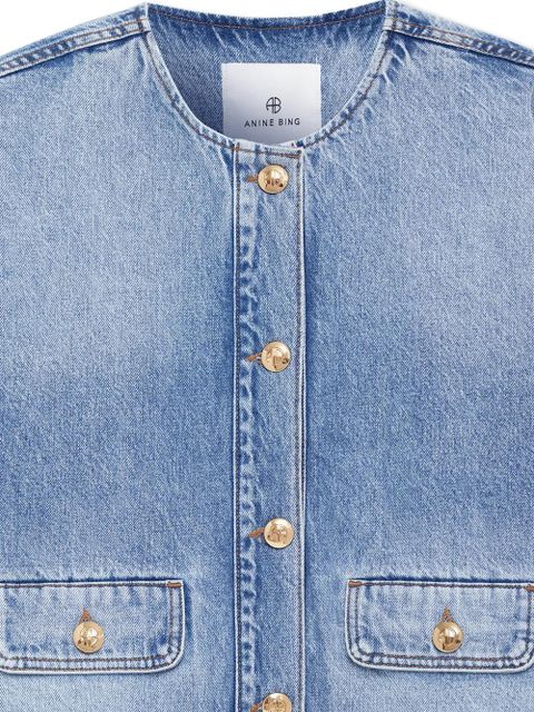 ANINE BING buttoned pocket jacket - Blue