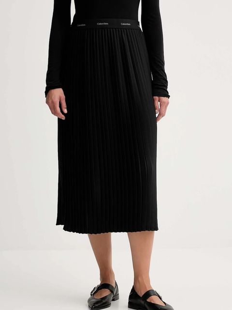 Calvin Klein spódnica kolor czarny maxi rozkloszowana LV044D632G - zdjęcie produktu nr 1