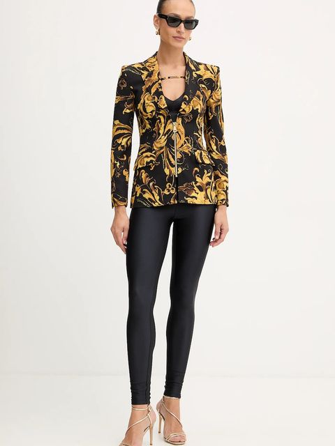 Versace Jeans Couture marynarka kolor czarny jednorzędowa wzorzysta 79HAQ703 NS565 - zdjęcie produktu nr 2