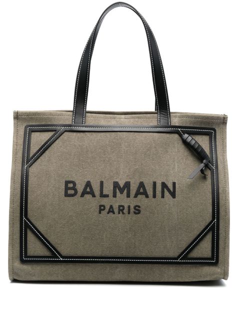 Balmain B-Army canvas tote bag - Green - zdjęcie produktu nr 1