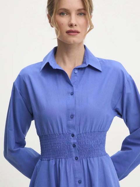 Answear.LAB sukienka kolor granatowy maxi rozkloszowana