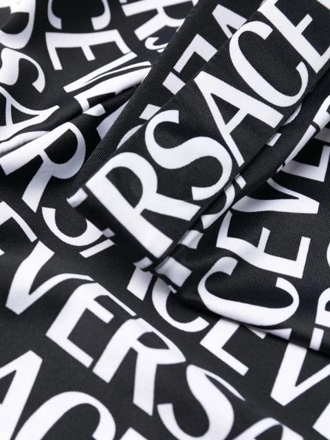 Versace logo-print high-waist leggings - Black